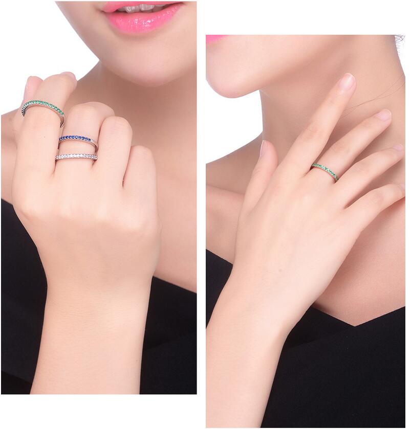 New Women Fashion Jewelry Victoria 925 Sterling Silver Multi Gemstones 5A Cubic Zirconia Women Wedding Band Ring For Lover's Gift