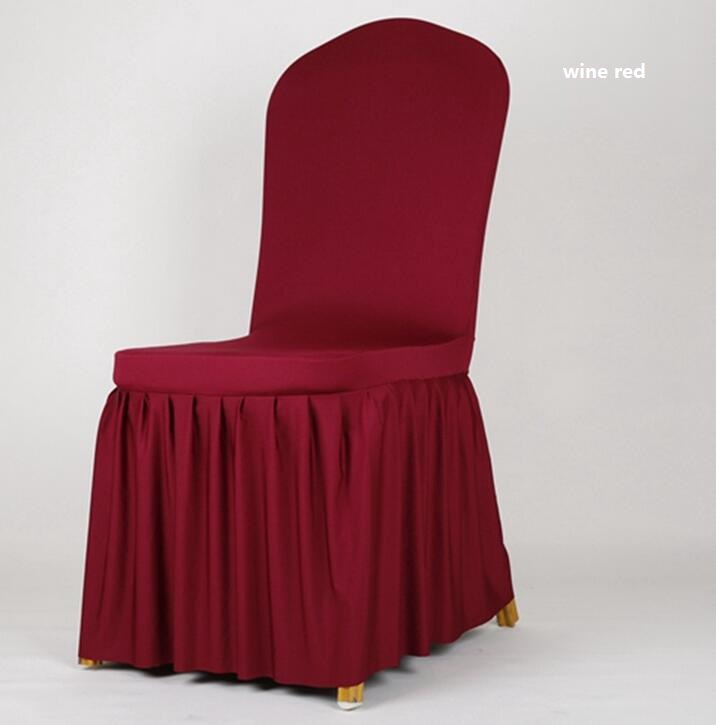 Chair skirt cover Wedding Banquet Chair Protector Slipcover Decor Pleated Skirt Style Chair Covers Elastic Spandex High Quality WT056