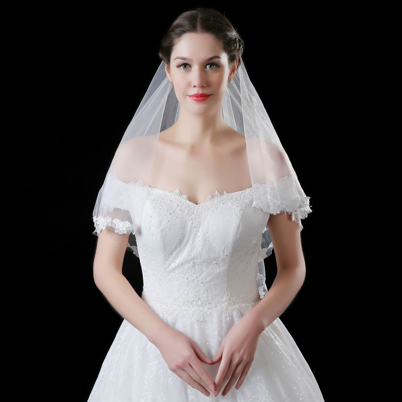 2017 New Arrival Short Wedding veils Soft Tulle with Butterflies Applique Bridal Veils Cheap Free Shipping, Ivory
2017 New Arrival Short Wedding veils Soft Tulle with Butterflies Applique Bridal Veils Cheap Free Shipping, Ivory