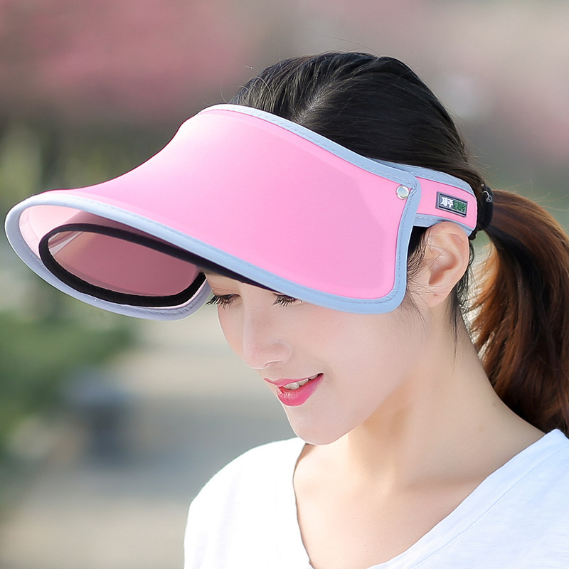 Summer Fashion Women Visor Empty Top Sun Hat Wide Large Brim Face Sunscreen Cap Beach Travel Hats Sun Protection Caps