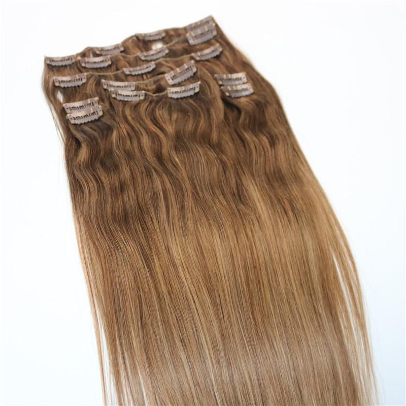 Clip In Human Hair Extensions Brazilian Virgin Hair Three Tone Ombre Dye Color Balayage Blonde Highlights 9pcs 120gram