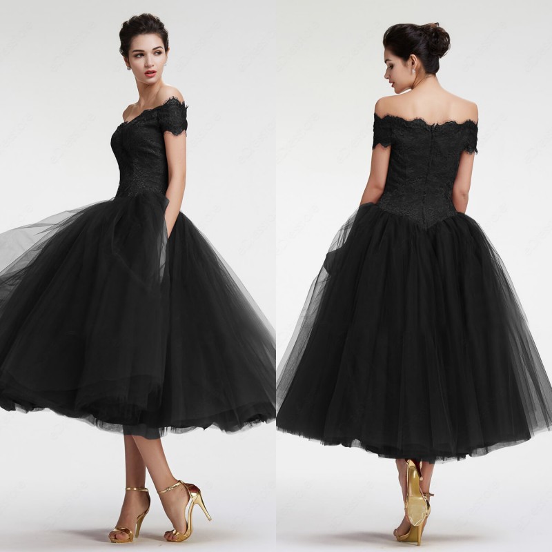 2019 Vintage Black Off The Shoulder Tea Length Wedding Dresses High Quality Lace Tulle Puffy Bridal Gowns Plus Size Custom Made China, White
2019 Vintage Black Off The Shoulder Tea Length Wedding Dresses High Quality Lace Tulle Puffy Bridal Gowns Plus Size Custom Made China, White