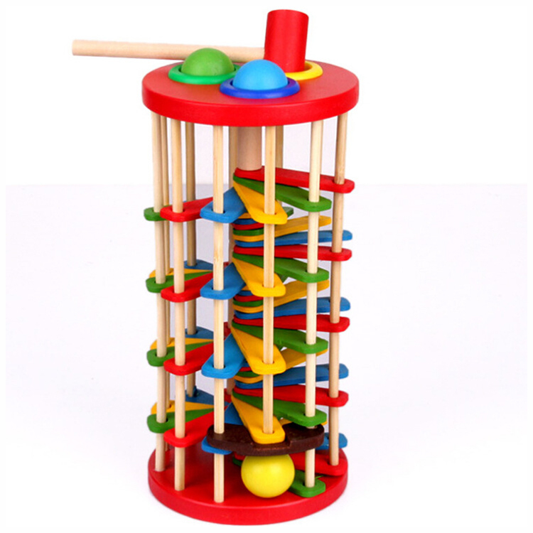 Wooden Ladder Knocking Toy Learning Color Touching with ball and hammer training baby wrist power
Wooden Ladder Knocking Toy Learning Color Touching with ball and hammer training baby wrist power
