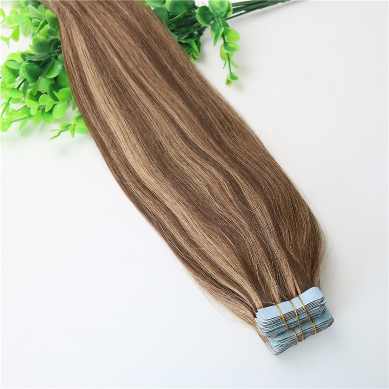 #4 #27Seamless Tape In Human Hair Extensions Ombre PU Tape Hair 100g 40pcs set 14 to 24 inch Ombre Hair Piano Colored Hairstyle