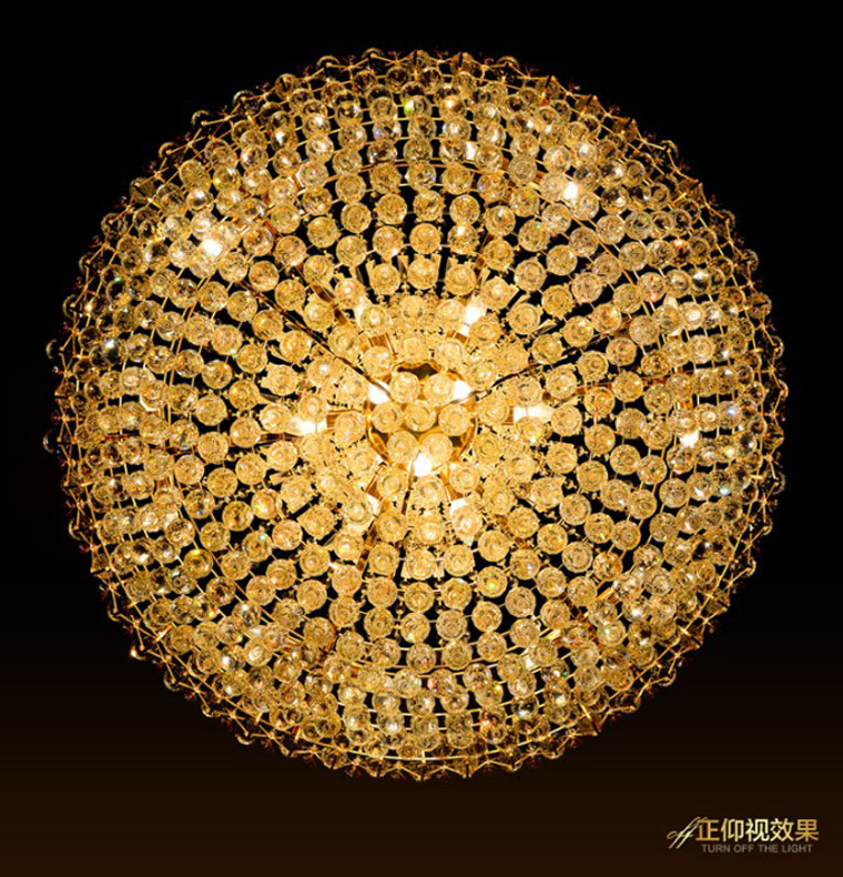 Modern Chandeliers LED Gold Crystal Chandelier Lights Fixture American Large Hotel Club Mall Living Room Home Indoor Lighting Hanging Lamps AC90V-260V