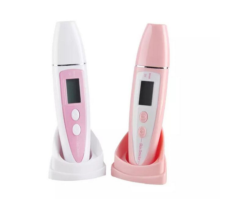 New Arrival Patent Design LCD Display Facial Beauty Equipment Skin Oil Moisture Analyzer Testing Skin Tester Pink White 0609011