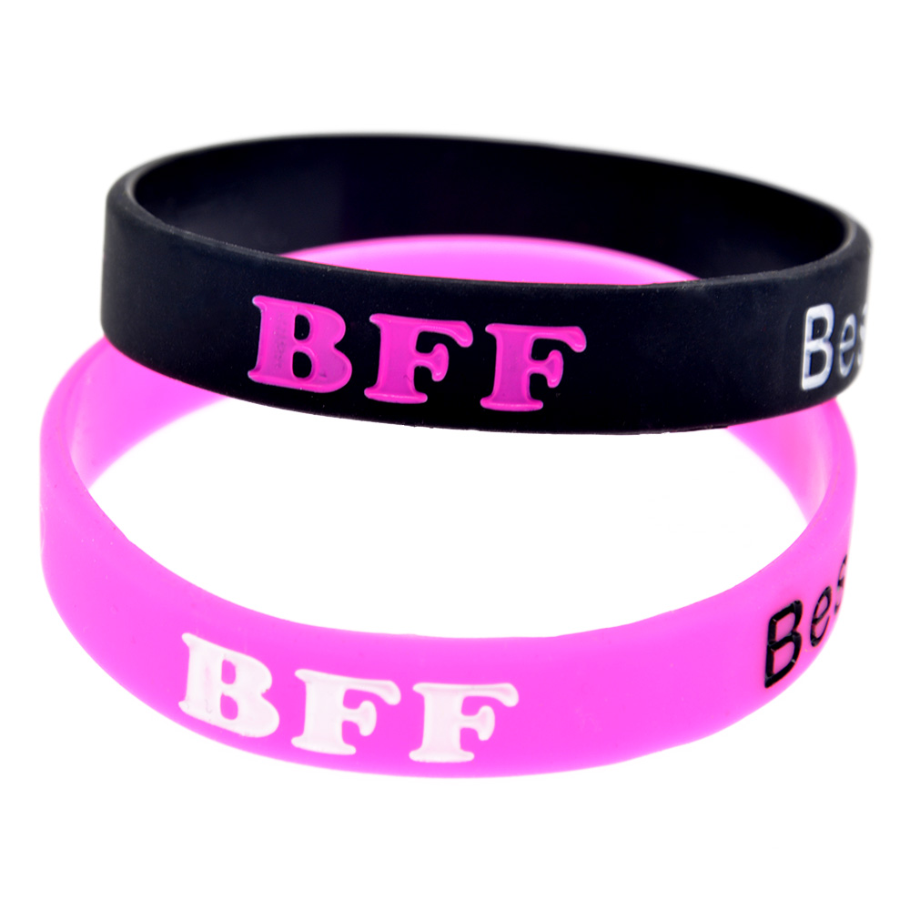 100PCS BFF Silicone Rubber Bracelet Debossed and Filled in Color Adult Size 2 Colors for Promotion Gift
100PCS BFF Silicone Rubber Bracelet Debossed and Filled in Color Adult Size 2 Colors for Promotion Gift