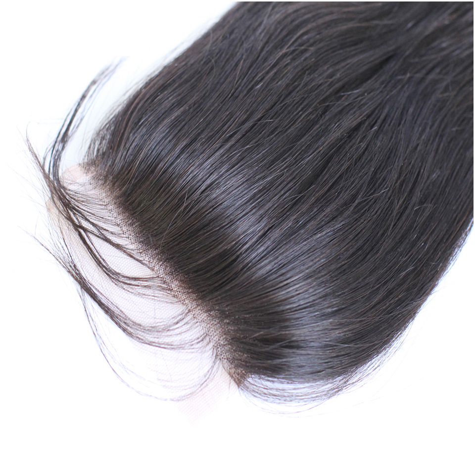 Free shipping Brazilian Virgin Straight 4x4 Lace Closure Natural Color Pre-plucked With Baby Hair Can be Dyed