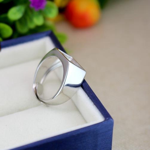 925 Sterling Silver Fashion Wedding Ring 9x11mm Princess Cabochon Semi Mount Men Fine Silver Ring Setting Jewelry