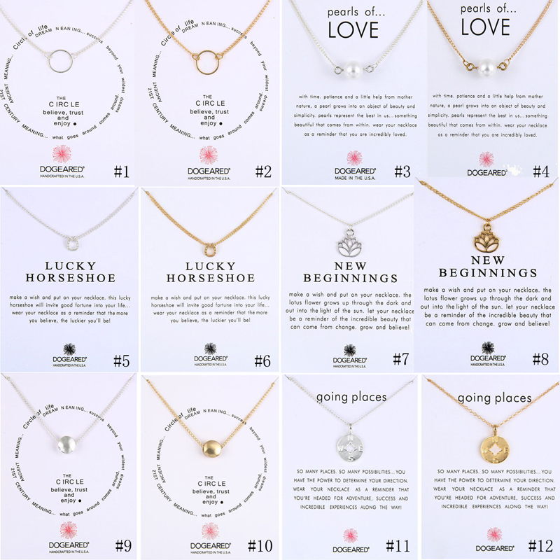 New Dogeared Necklaces With Gift card Circle Pearls Horseshoe compass lotus flower pendants Gold & Silver chain For women Fashion Jewelry
New Dogeared Necklaces With Gift card Circle Pearls Horseshoe compass lotus flower pendants Gold & Silver chain For women Fashion Jewelry