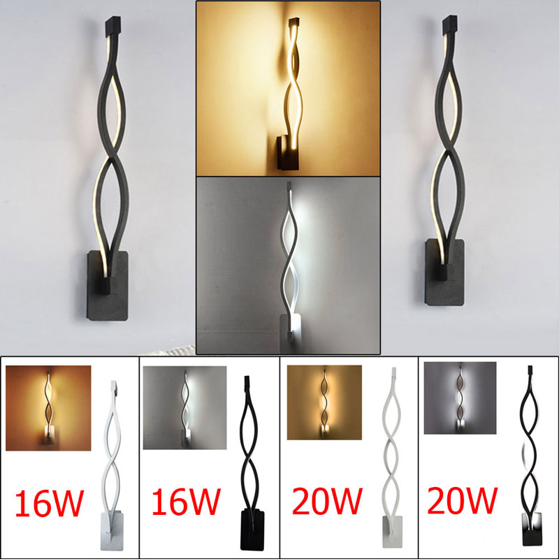 16W/20W Modern Billow Wall Lamp Wave Acrylic LED Curve Wall Sconce