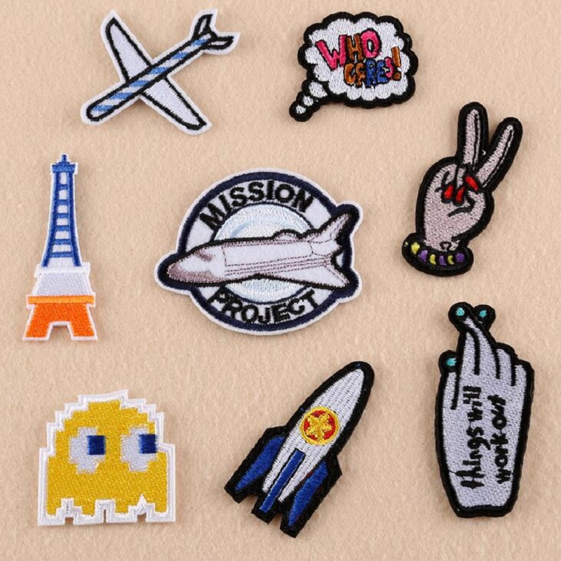 Iron On Patches DIY Embroidered Patch sticker For Clothing clothes Fabric Sewing butterfly plane hand design, Black
Iron On Patches DIY Embroidered Patch sticker For Clothing clothes Fabric Sewing butterfly plane hand design, Black