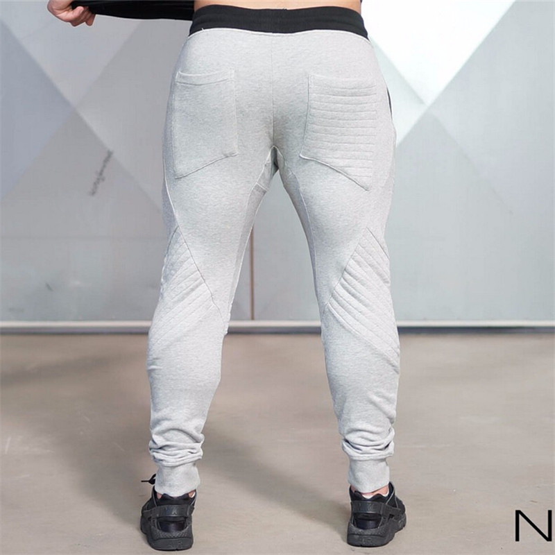 Wholesale- 2016 New Cotton Brand Clothing Men's Jogger Pants Men's Pants Casual Letter Elastic Waist Pants