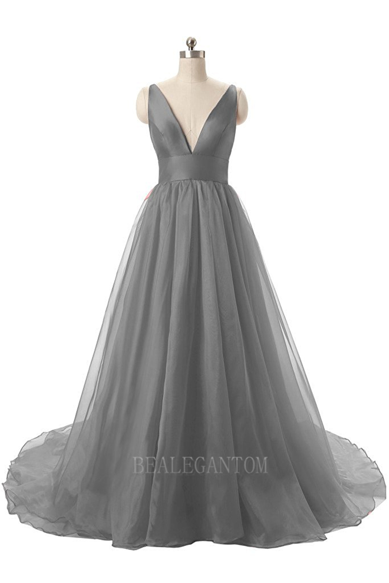 new sexy deep v neck long evening prom dresses floorlength plus size formal party wear gown bm08