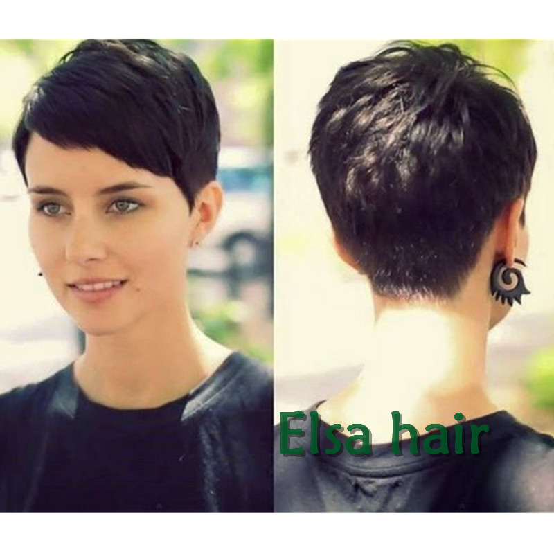 Pixie Cut Human Brazilian Hair Short Wigs Natural Black HumanNone Lace front Guleless Wig For Black Women, Natural color
Pixie Cut Human Brazilian Hair Short Wigs Natural Black HumanNone Lace front Guleless Wig For Black Women, Natural color