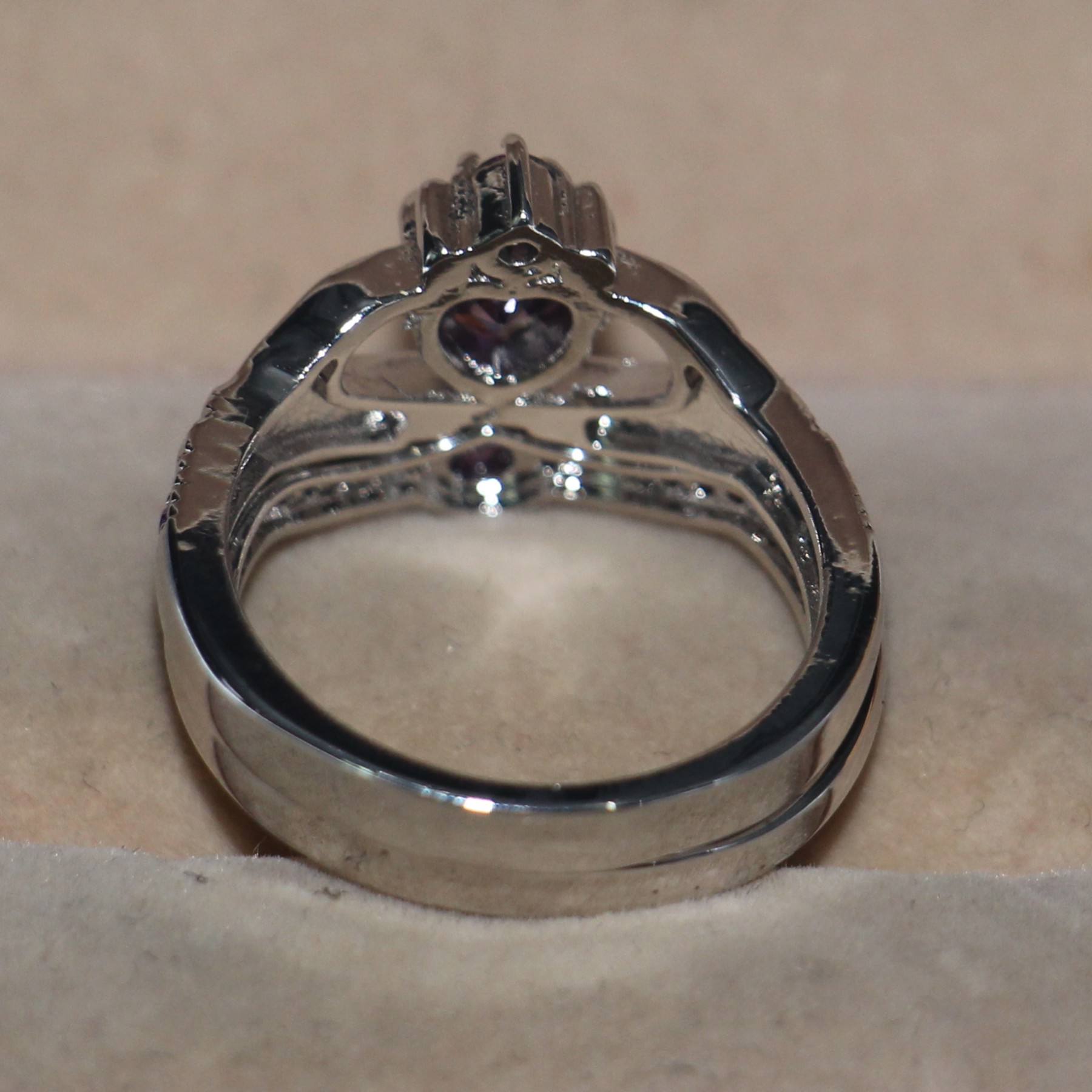 Size 5-11 Wholesale Big Promotion Claddagh Fashion Jewerly 10KT White Gold Filled Topaz CZ Diamond Gemstones Wedding Women Bridal Ring Set