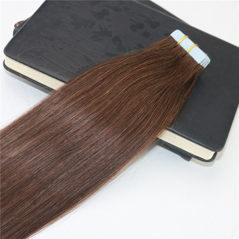 Tape in Extensions Human Hair #4 Dark Brown 100% Skin Weft Invisible Hair Extensions Double Drawn Seamless Virgin Tape on Extensions