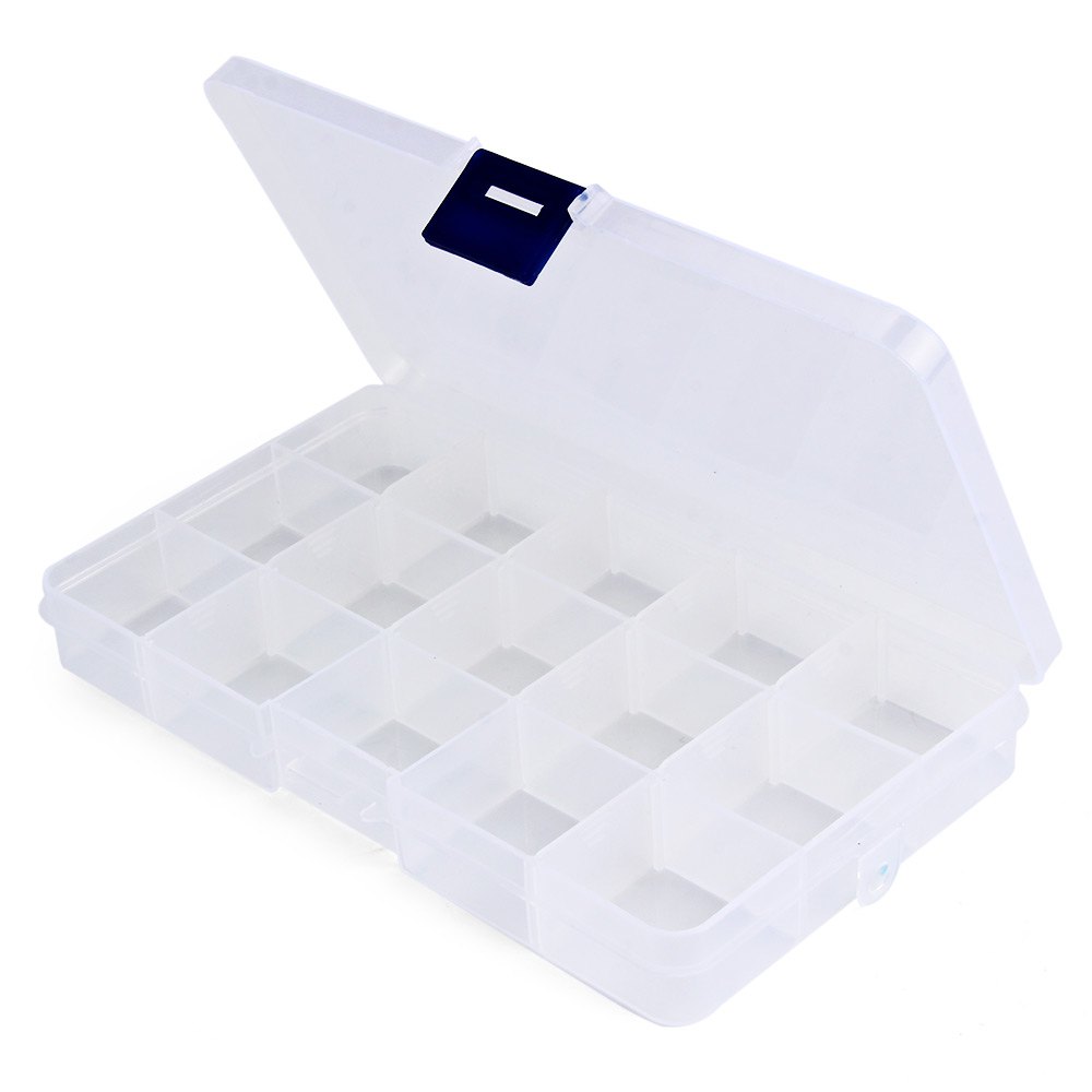Wholesale- Fishing Tool Box Transparent Plastic Storage Box 15 Compartments Jewelry Earring Tool Containers Sea Fishing Tackle Boxes
Wholesale- Fishing Tool Box Transparent Plastic Storage Box 15 Compartments Jewelry Earring Tool Containers Sea Fishing Tackle Boxes