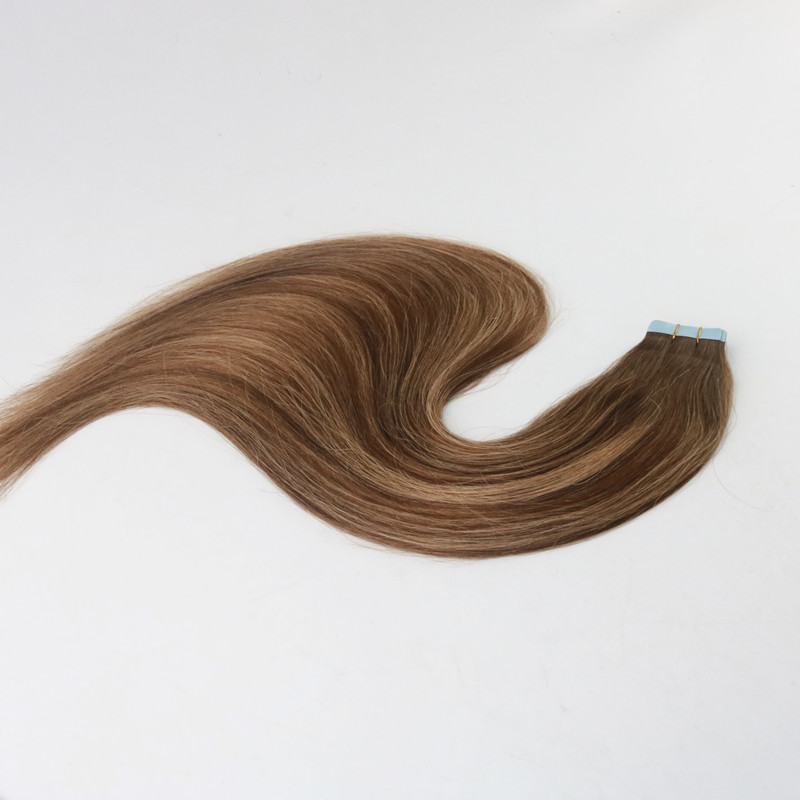 Balayage Color 4/27 Remy Hair Straight High Quality Best Selling PU Tape Hair 100G Per Bundle In Stock