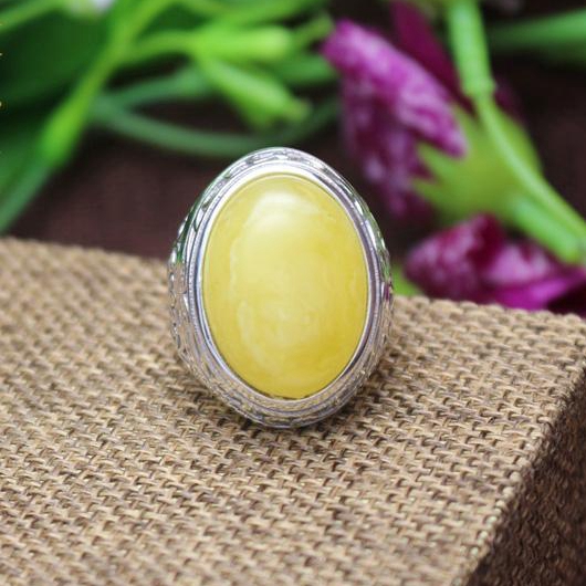 925 Sterling Silver Art Deco Vintage Men Ring 16x22mm Oval Cabochon Semi Mount