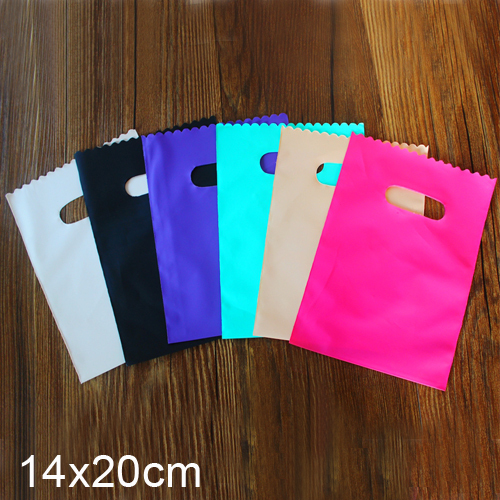 Small Colorful Plastic Gift Bags Gift Wrap bags Birthday Event Party Supplies 14x20cm 100pcs per lot Wholesale