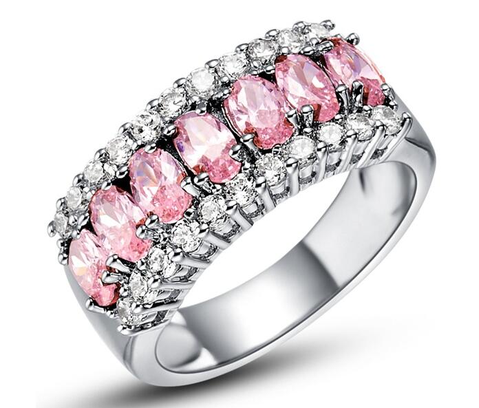 Sterg Sier Rings for Women, Multicolor Blue Sapphire Wedding Finger Ring Gift, Size 6/7/8/9