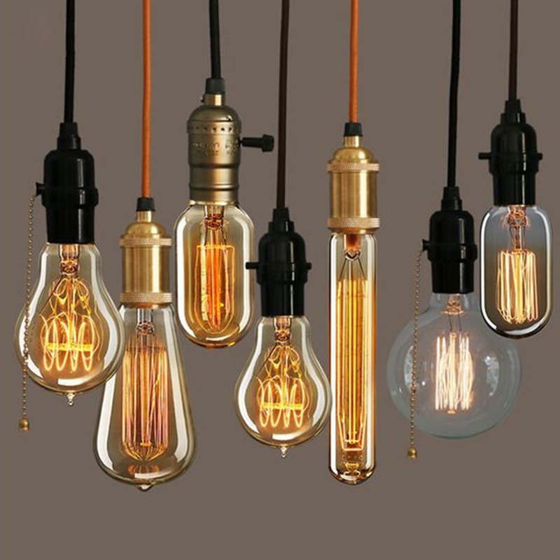 Retro lamp st64 G80 vintage edison bulb e27 incandescent bulbs 110v 220v holiday lights 40w filament lamps lampada for home decor