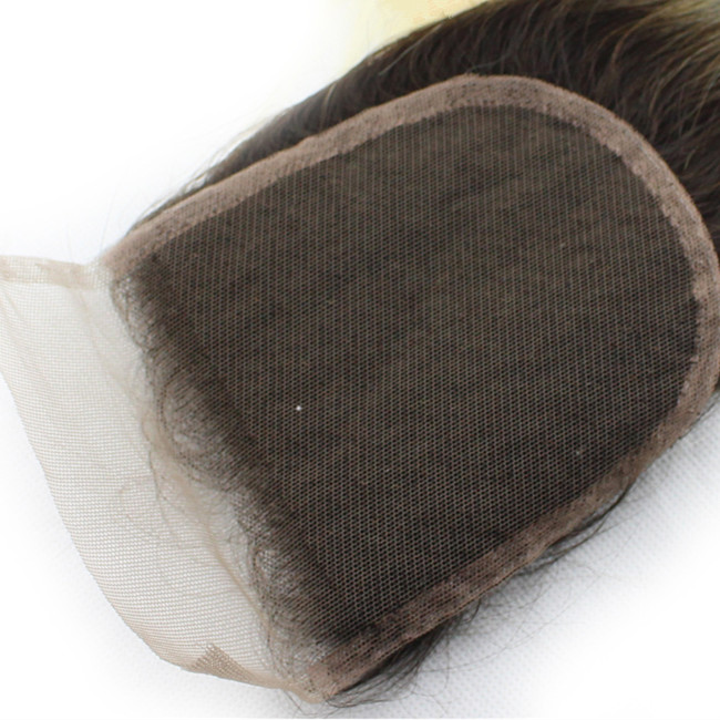 Hot Selling Wholesale Price Brazilian Hair Lace Closure 4x4 Straight Brazilian Blonde 1B 613 Ombre Hair Lace Closure