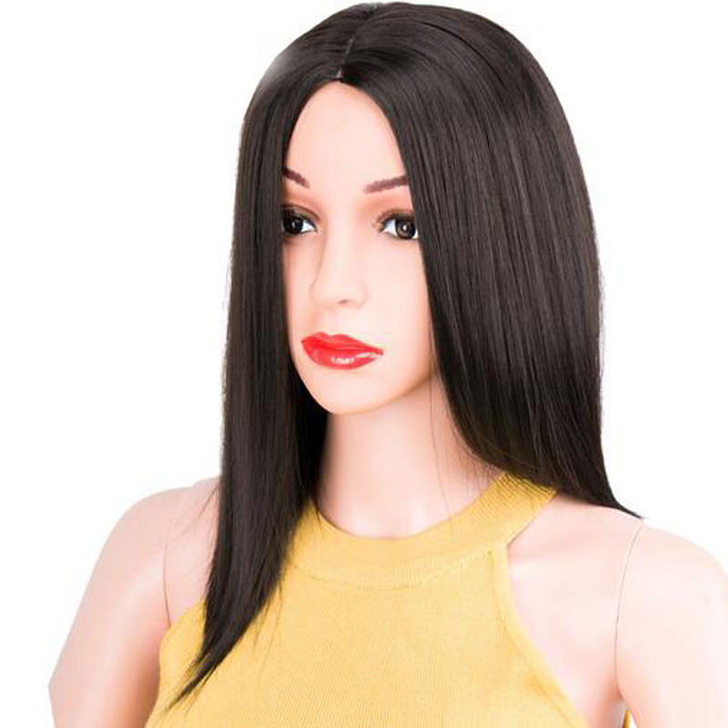 Long Straight Hair Cosplay Wig Party Heat Resistant Fashion Women Black Synthetic hair Free Wig Cap