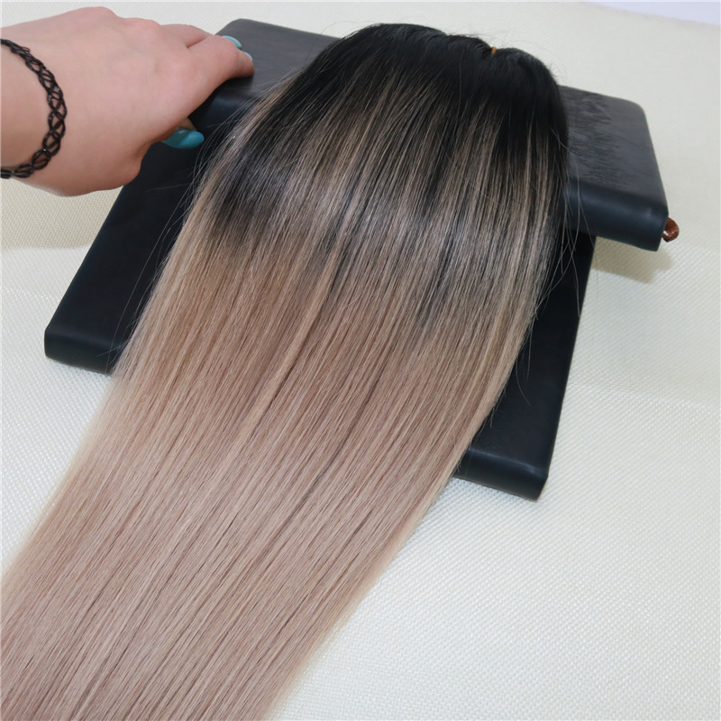 8A Grade Remy Brazilian Human Hair Extensions Color Balayage #1B fading to #18 Omber Hair Weave Straight Virgin Unprocessed Hair Weft 100g