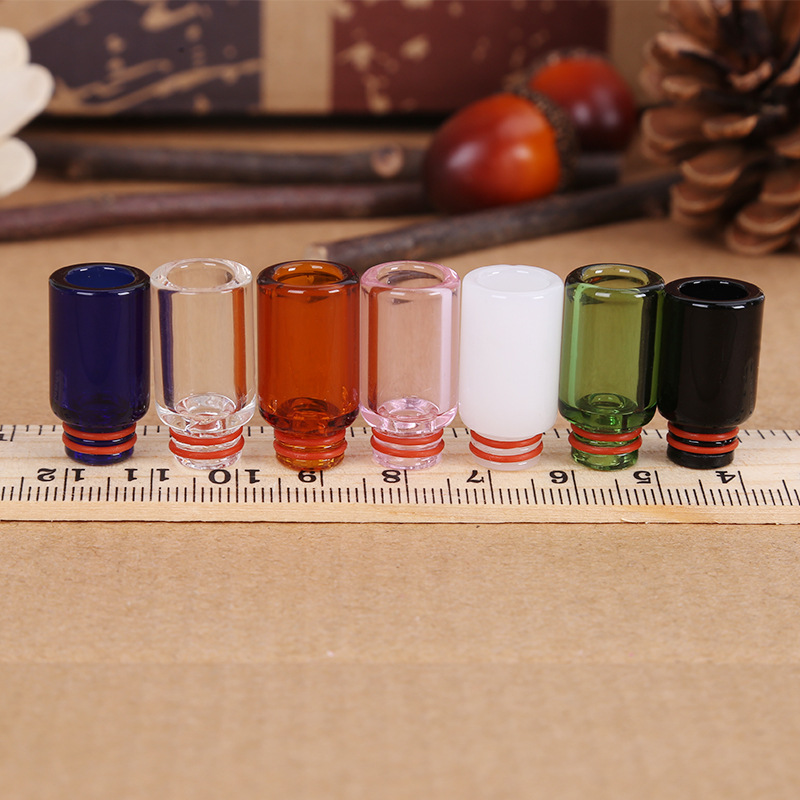 

Newest Pyrex Glass Drip Tip 510 Drip Tips Colorful Long Mouthpiece for 510 Thread Atomizers Tank RDA RTA E Cig Vape DHL Free