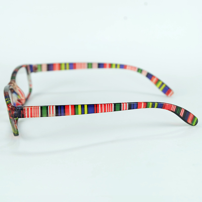 TheCheap Comfortable Reading Glasses Simple Colorful Stripe Plastic Frame With Power Lenses Hyperopia Eyeglasses 7 Colors Mixed Wholesale