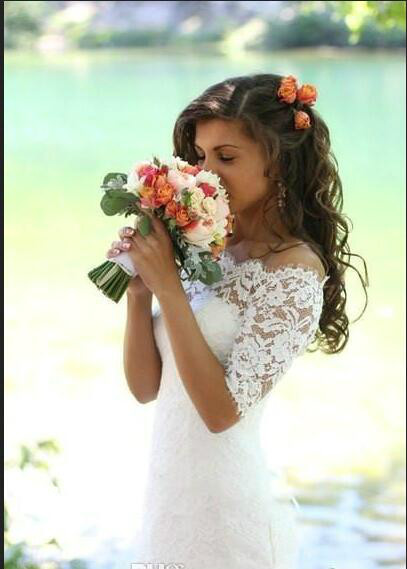 High quality Full Lace Mermaid Wedding Dress Romantic Off The Shoulder Bridal Gown Plus Size Custom Made