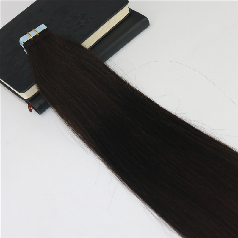 #2 Darkest Brown Tape on Hair Extensions Skin Weft Remy Salon Professional PU Tape ins