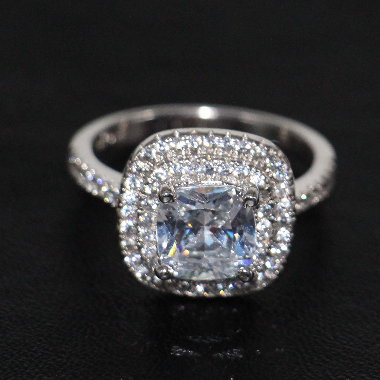 Pave Setting 4 Color Double row CZ Diamond Luxury Jewelry 925 Sterling Silver Stunning Sapphire Gemstones Party Gift Women Wedding Band Ring