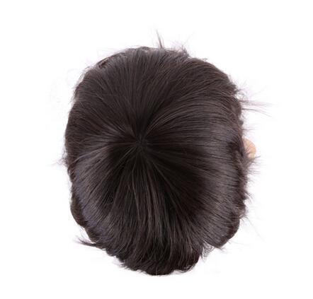 100% Real Natural Silky Straight Dark brown Party BOB Hair Wig Synthetic Wigs with Bangs Full Head