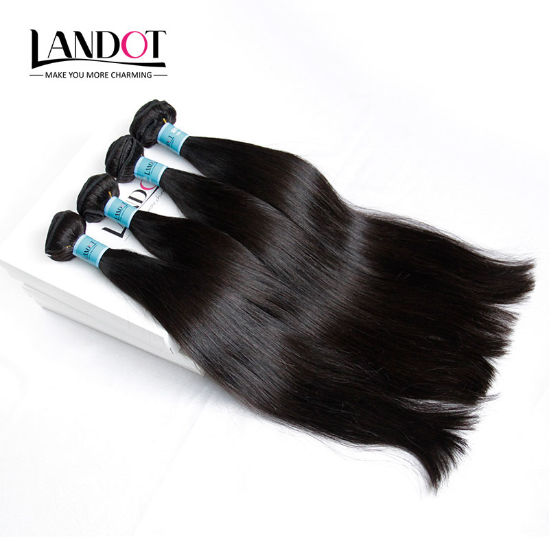 Filipino Straight Virgin Hair Weaves With Closure 4pcs/Lot Unprocessed Filipino Human Hair 3 Bundles And Lace Closures Free/Middle/3 Part