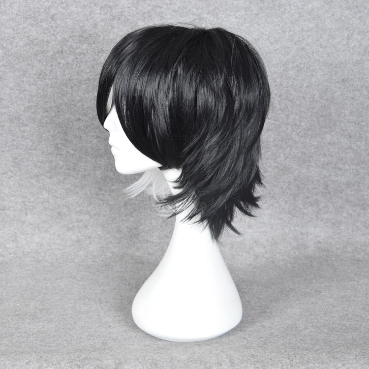 Black Jack Monokuma Anime Cosplay Wig 32cm Men's Full Hairpieces Toupees