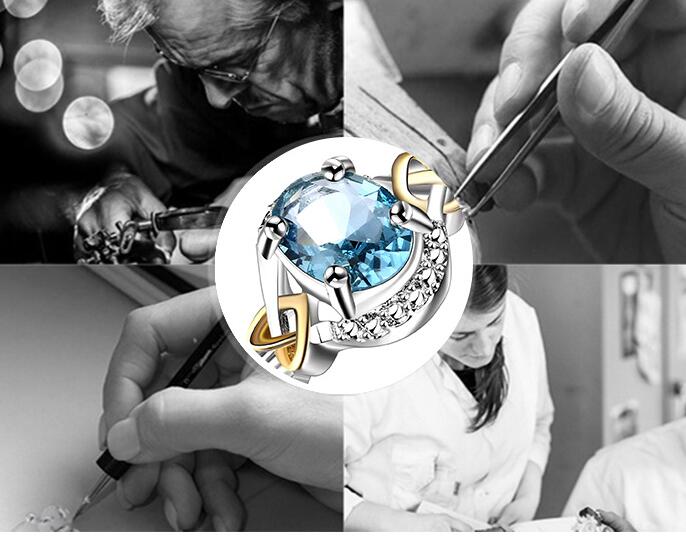 Exquisite White Gold Filled Gemstone Ring: Sapphire, Emerald, Aquamarine