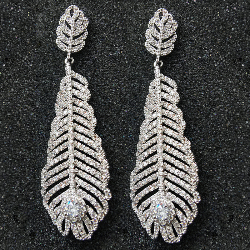 Fashion jewelry new 925 silver needle Triangle leaf Earrings Fit Pandora female crystal from Swarovski simple, White
Fashion jewelry new 925 silver needle Triangle leaf Earrings Fit Pandora female crystal from Swarovski simple, White