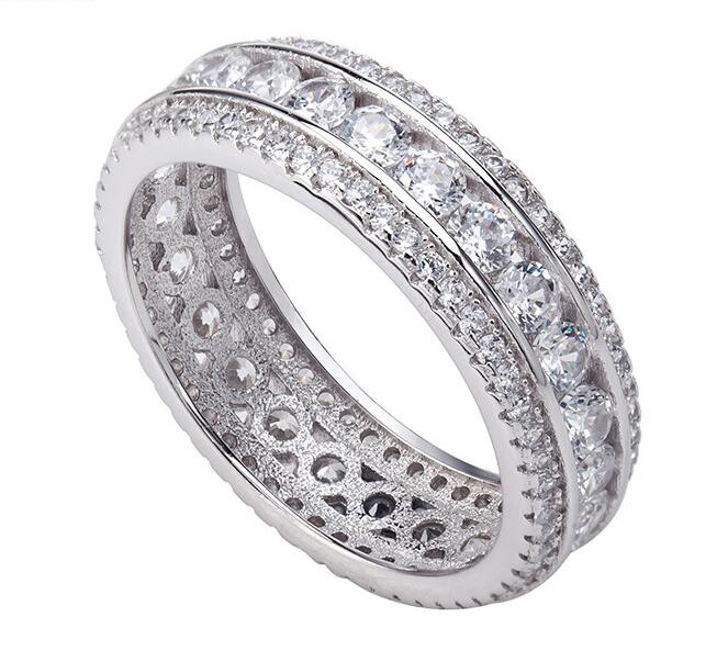 Victoria Wieck Women Fashion Jewelry 925 Sterling Silver Full White Sapphire Simulated Diamond Gemstones Women Round Ring Gift Size 5-11