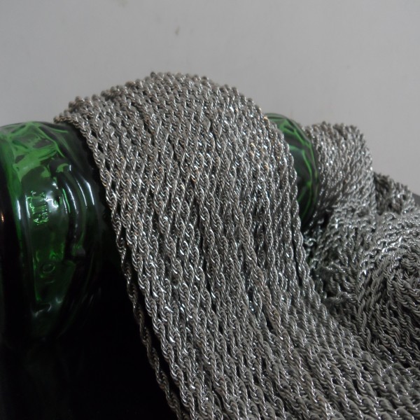 2017 NEW LIST wholesale in bulk 10meter Lot Fashion Silver TOne Stainless steel Jewelry Finding 4mm Singapore twisted chain WOMEN MEN DIY