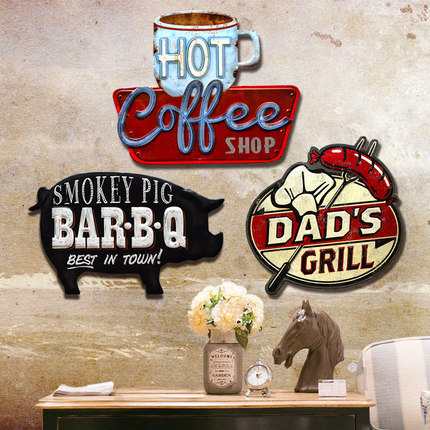 Wholesale- Retro Irregular Shade Metal Tin Signs For Bar Pub Cafe Hotel Garage Metal Art Wall Decor Sticker Poster Vintage Painting Plaque