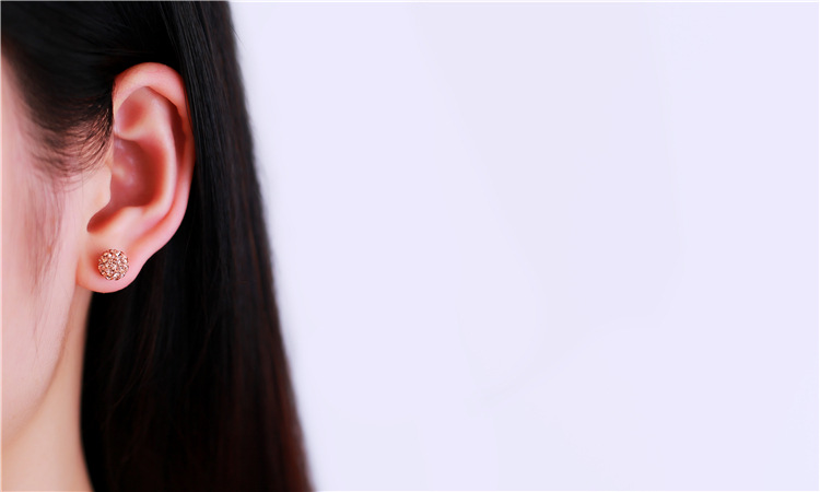 Fashion Korean beads Stud Earrings 7 colors Ladies crystal Rhinestones ball Earrings For women Luxury Jewelry in Bulk