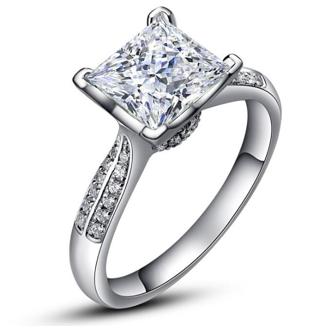 Top Quality Wedding Rings Brand Jewelry SONA Zirconia Diamond 925 Sterling Silver Engagement Rings for Women