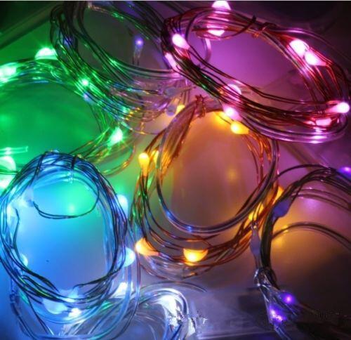 2M 20LEDs led string CR2032 Battery 1 meter 3M 4M 5M 6M 10M Operated Micro Mini Light Silver Wire Starry For Christmas Halloween Decoration