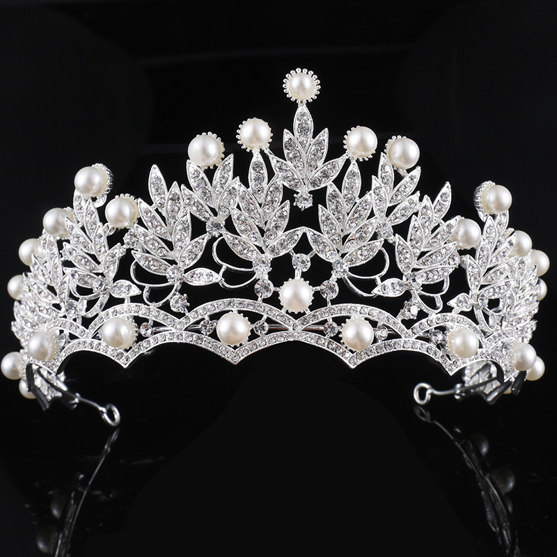 Fashion Tiaras Hairband Crystal Pearl Bridal Crowns For Brides Best Selling Prom Fancy Wedding Hair Jewelry New Headpiece