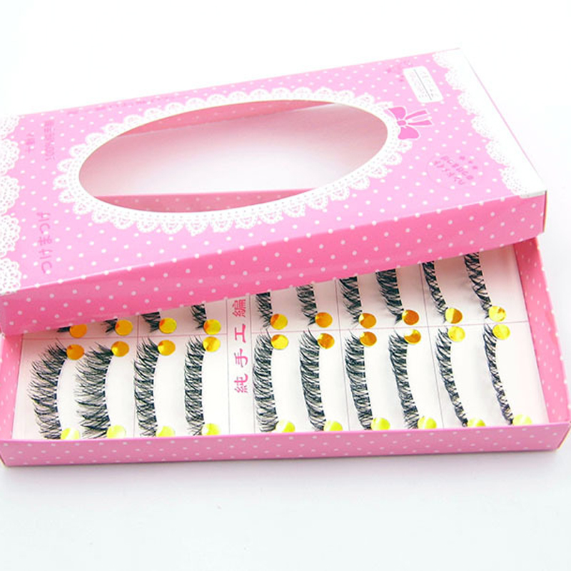 New Makeup False Eyelashes Eyelash 1 Box 10 Pairs Of False Eyelashes Naturally Thick Stage Cross False Eyelashes Smoky Makeup
