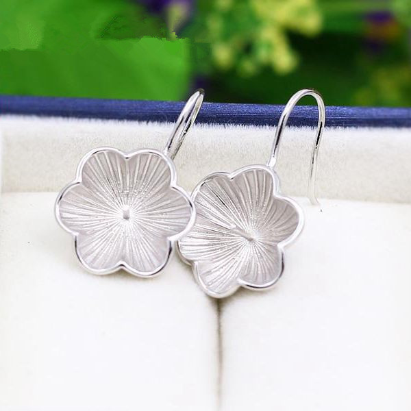 8-12mm Pearl Semi Mount Engagement Wedding Women Earrings 925 Sterling Silver