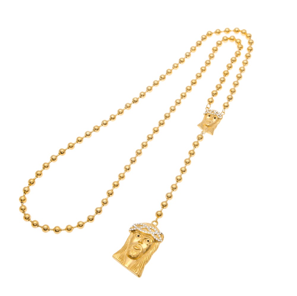 Men Gold Plated Catholic Jesus Rosary Bead Necklace Christian Double Jesus Charm Pendant Religious Long Bead Chain
Men Gold Plated Catholic Jesus Rosary Bead Necklace Christian Double Jesus Charm Pendant Religious Long Bead Chain